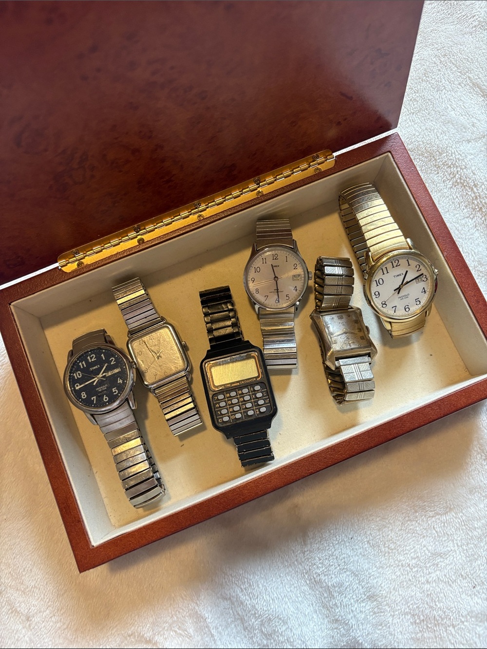 VTG Watch Lot in Box – Featuring Rare 80s Plane & Pilot Calculator Estate find